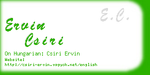 ervin csiri business card